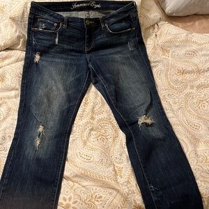 American Eagle Live Your Life dark Wash skinny 77 jeans size 12 SHORT FREE SHIP